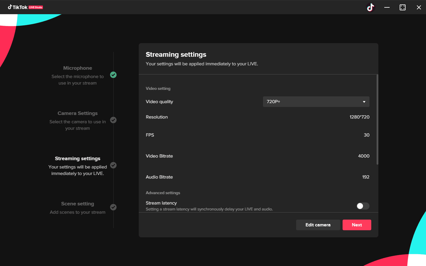 Step 4 Scene Settings Desktop Capture And Camera